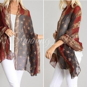 🆕️  BOHO VINTAGE AMERICAN FLAG KIMONO DUS